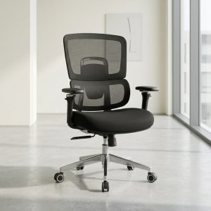 Orthopedic Mesh Study Chair with adjustable armrests and breathable mesh backrest