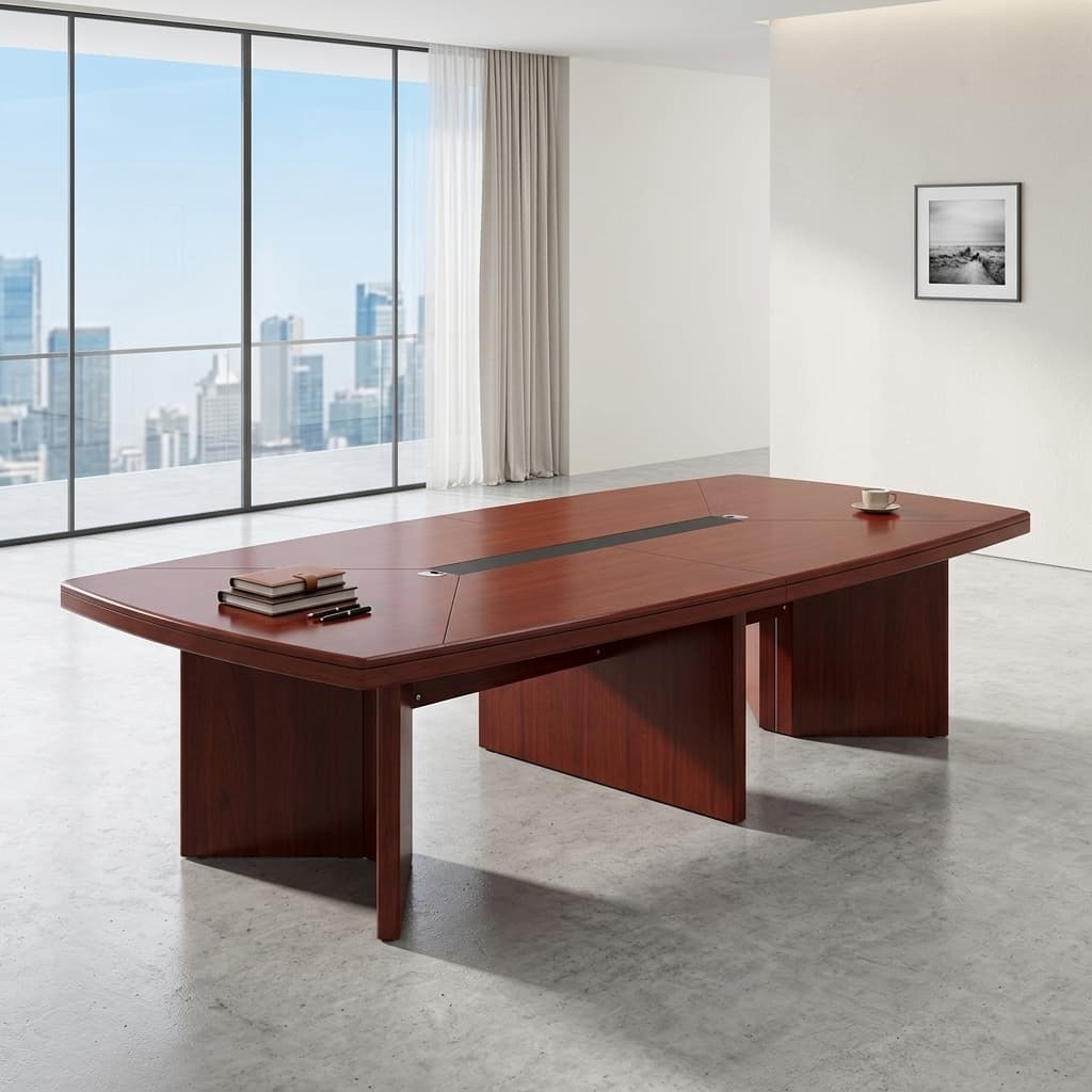 3000mm conference table seating 10 people with cable management system