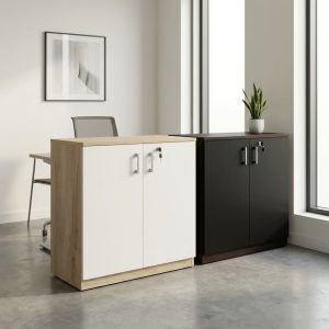Sideboard office cabinet with adjustable shelf and double-door storage