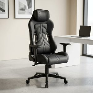 Highback recliner gaming chair with adjustable armrests and ergonomic support