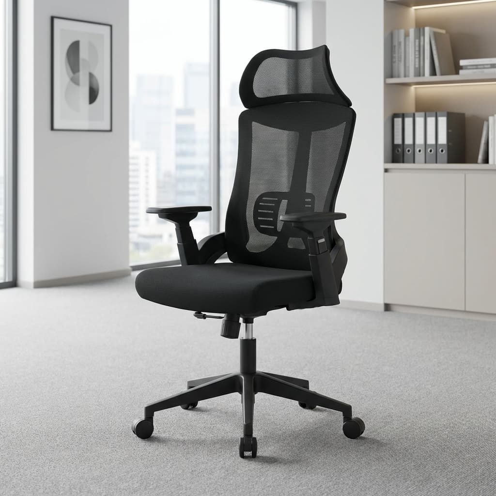 Ergonomic Mesh Office Chair with Front and Back Adjustable Armrests