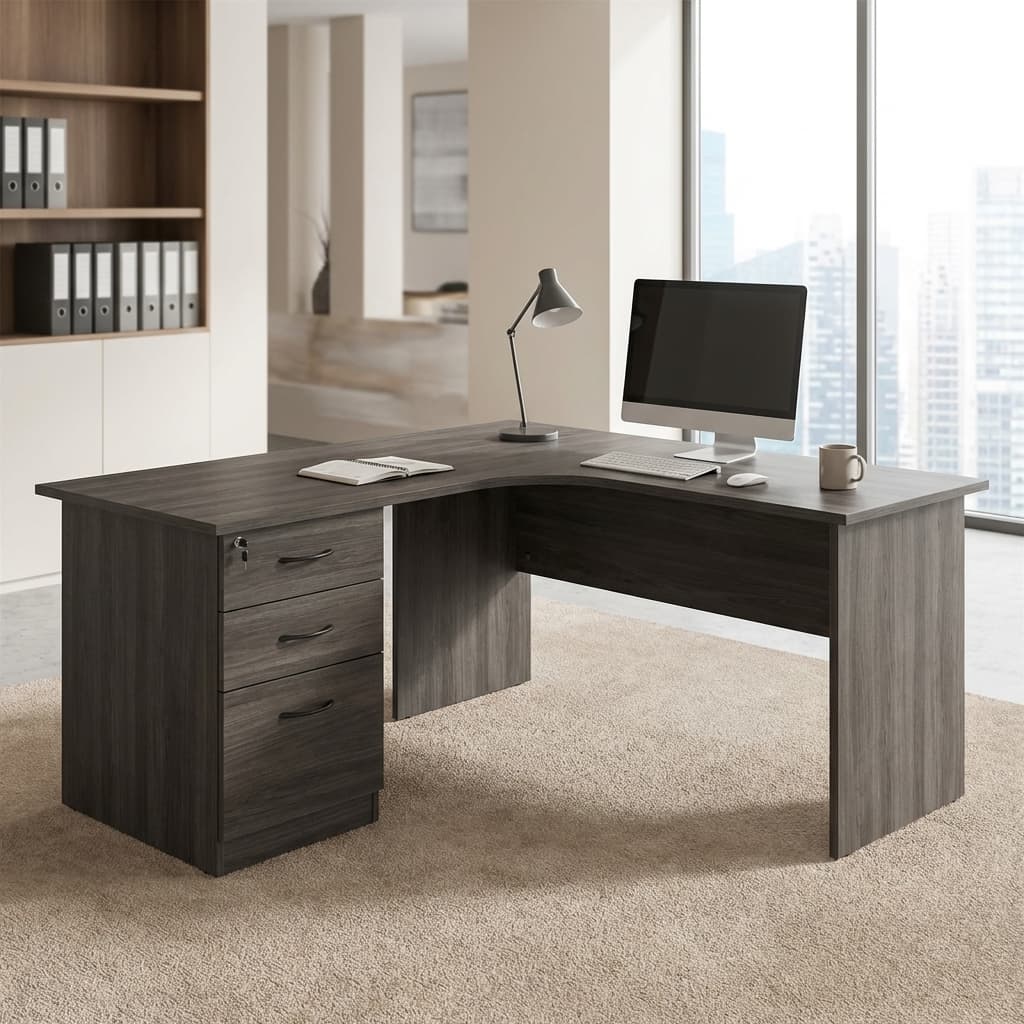 1.2m Office Desk With Pedestal and Three Drawers
