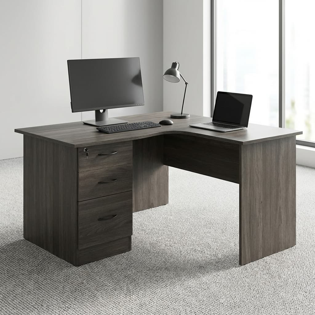 1.2m Office Desk With Pedestal and Three Drawers