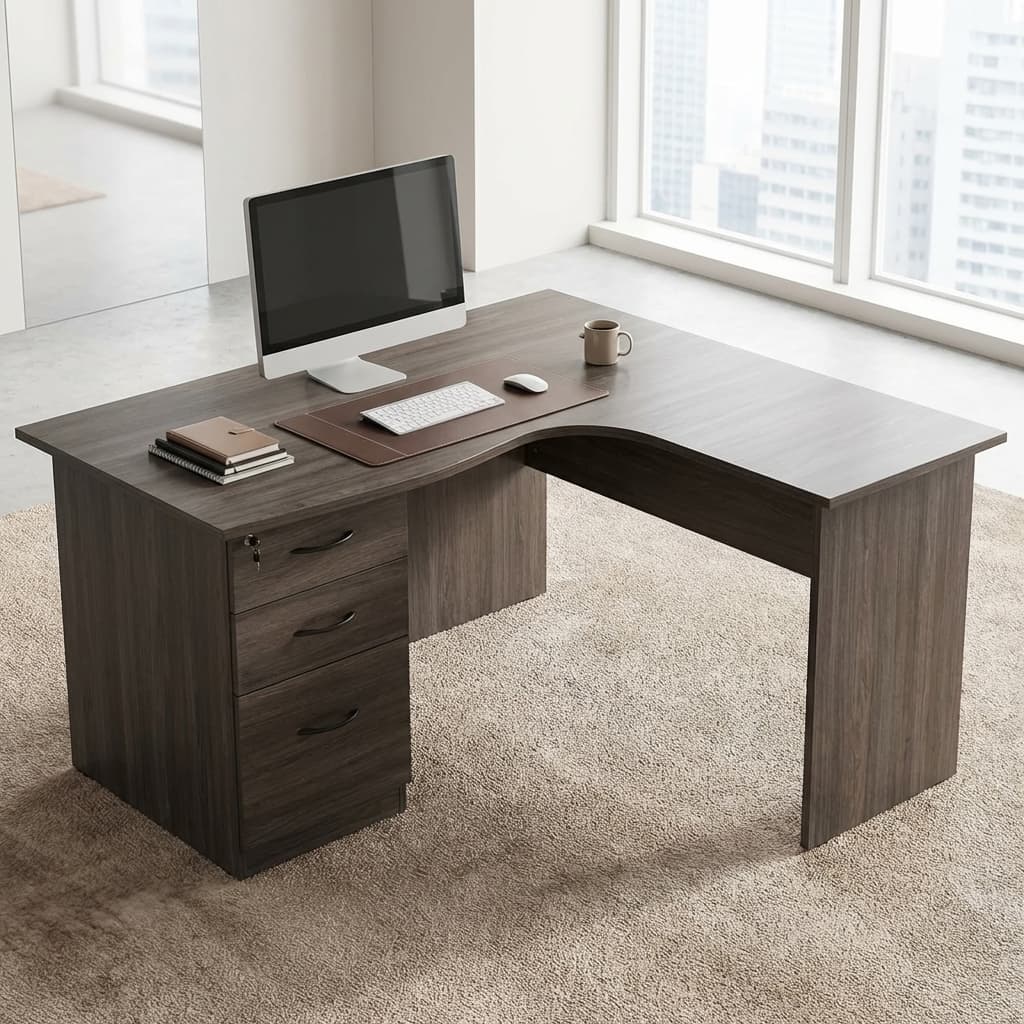 1.2m Office Desk With Pedestal and Three Drawers