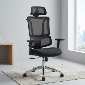 Office Chair With Adjustable Lumbar Support, 3D Armrests and Headrest