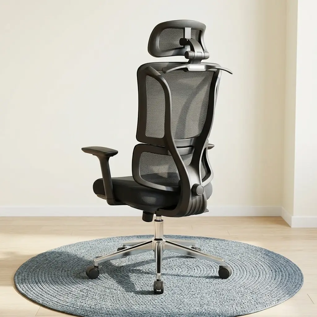 Office Chair With Adjustable Lumbar Support, 3D Armrests and Headrest