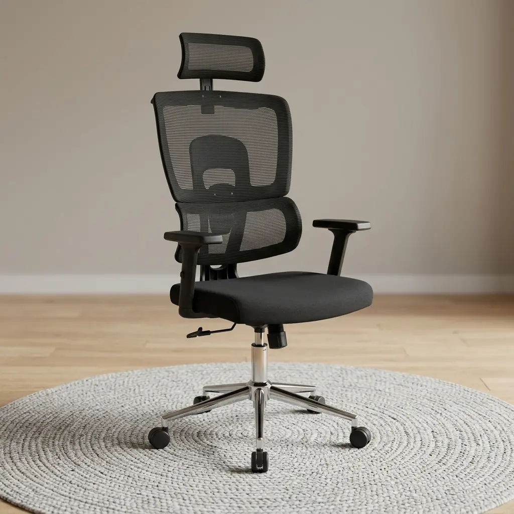 Ergonomic Task Desk Chair with Adjustable Headrest and Armrests