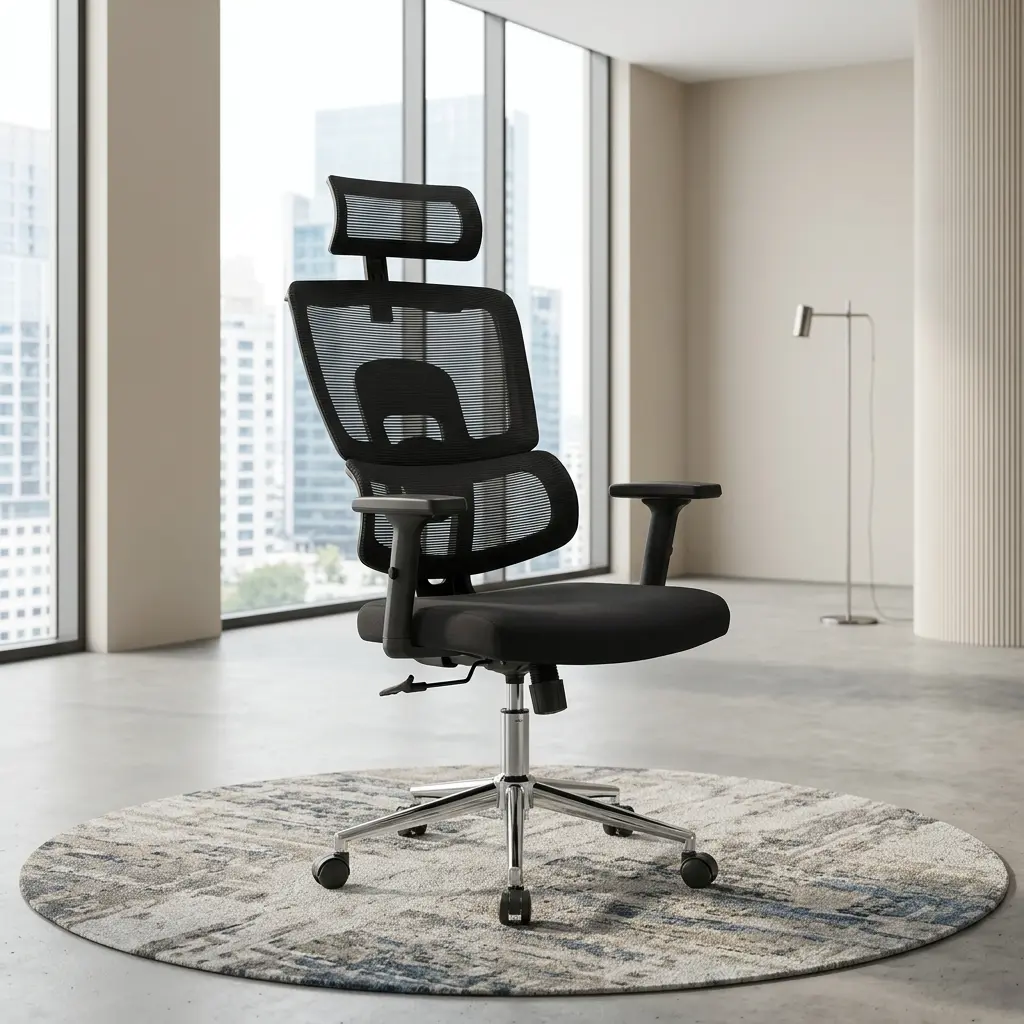 Ergonomic Task Desk Chair with Adjustable Headrest and Armrests