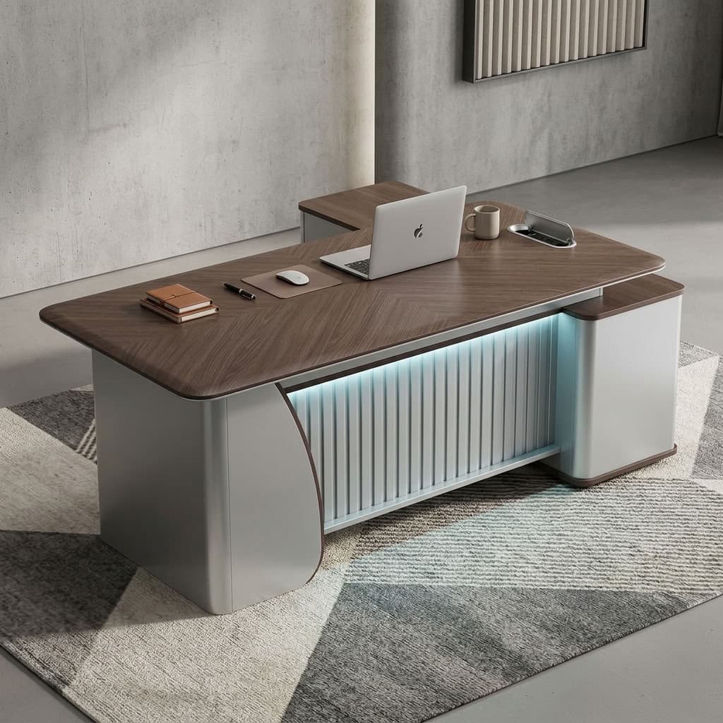 2.0m Executive Director's Office Desk for Sale in Kenya with Spacious Workspace and Integrated Cable Access