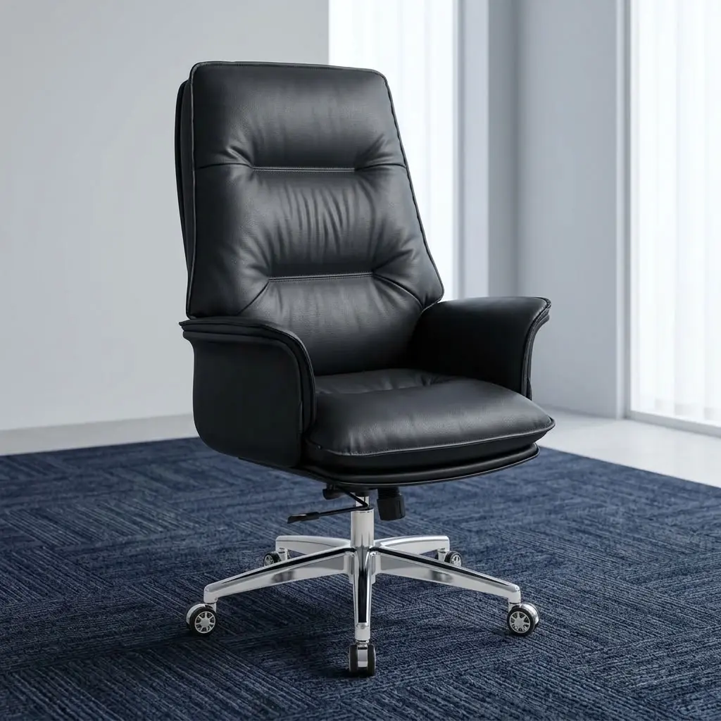 Plush Ergonomic Office Seat with Reclining and Tilt-Lock Function