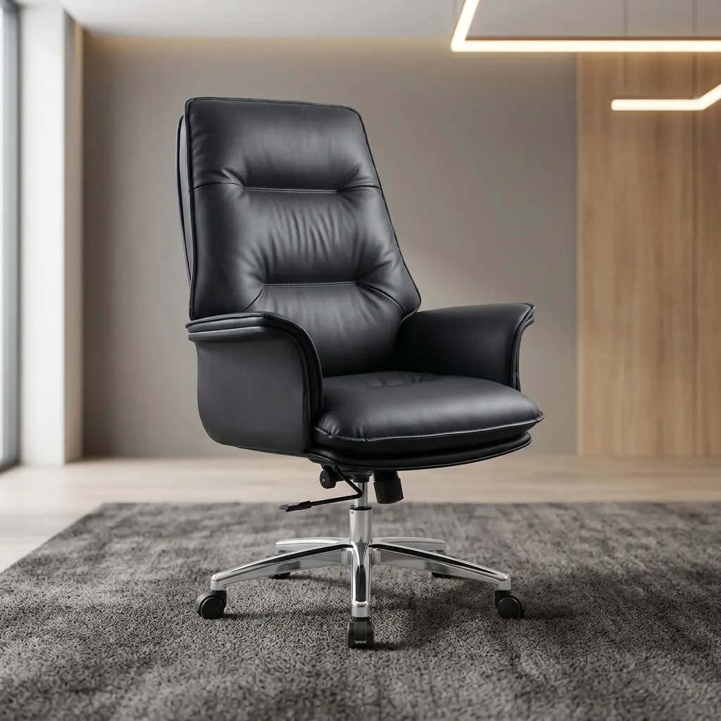 Plush Ergonomic Office Seat with Reclining and Tilt-Lock Function