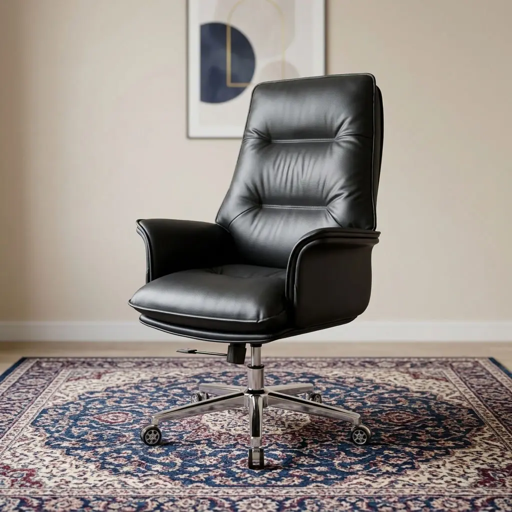 Plush Ergonomic Office Seat with Reclining and Tilt-Lock Function
