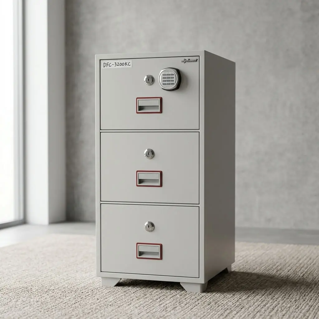3-Drawer Fireproof Cabinet with Digital Combination Lock