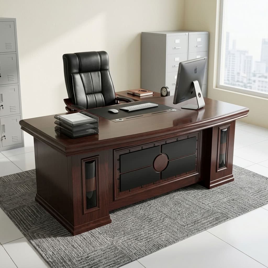 2m Classic Office Desk for Sale in Kenya with Spacious Executive Work Surface and Premium Wood Finish