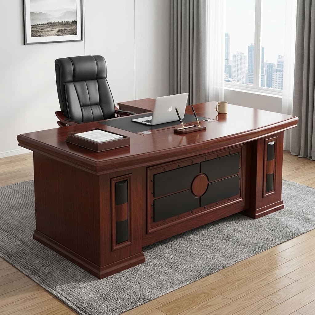 2m Classic Office Desk for Sale in Kenya with Spacious Executive Work Surface and Premium Wood Finish