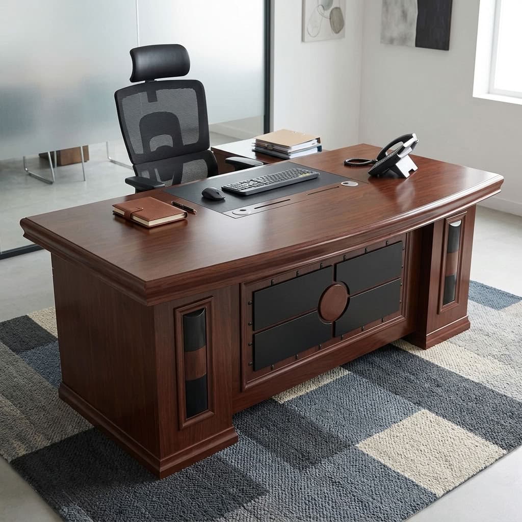 2m Classic Office Desk for Sale in Kenya with Spacious Executive Work Surface and Premium Wood Finish