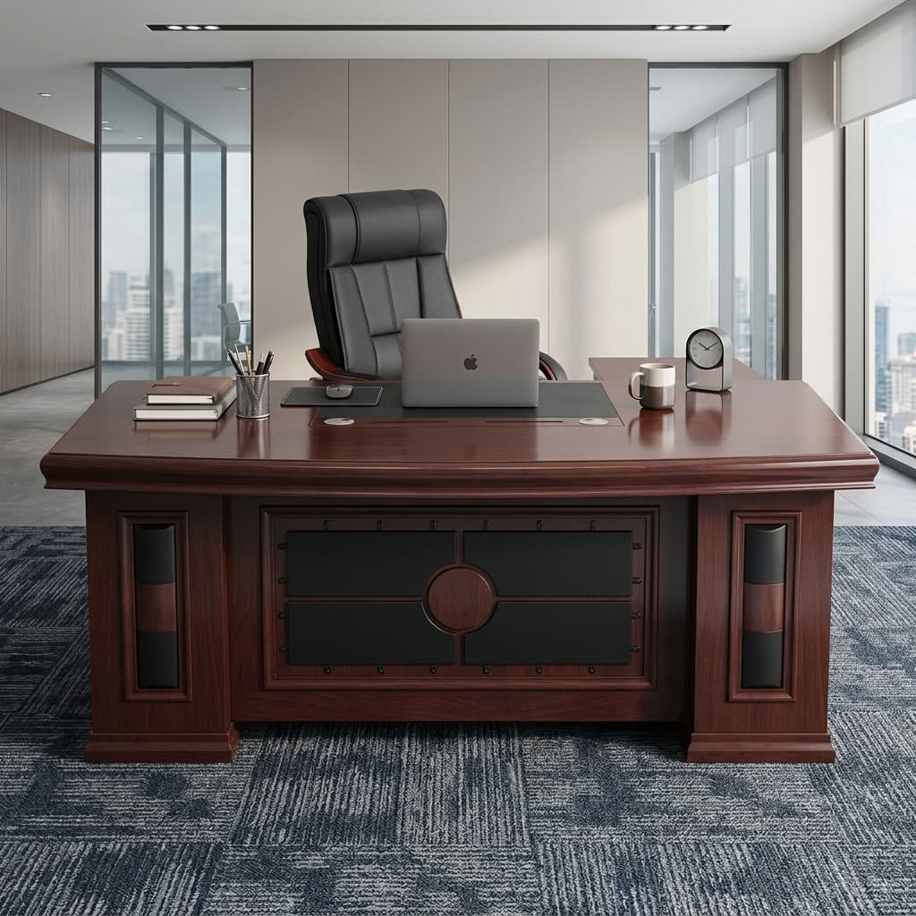 2m Classic Office Desk for Sale in Kenya with Spacious Executive Work Surface and Premium Wood Finish
