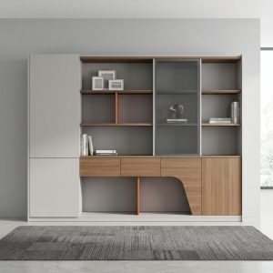 2.4m Director's Office Wooden Cabinet for Sale in Kenya with LED Lighting and Glass Display Storage