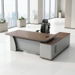 2.0m executive director's office desk with side return and integrated storage