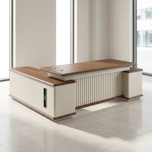 2400mm L-Shaped Executive Corner Desk with storage drawers and password lock